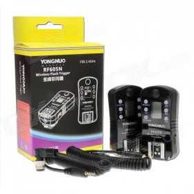 YONGNUO RF605N Wireless Flash Trigger Transceiver for Nikon DSLR Camera - Black (2 PCS)